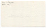 Charlie Bowles Signed 3x5 Index Card Baseball Autographed Signature Athletics