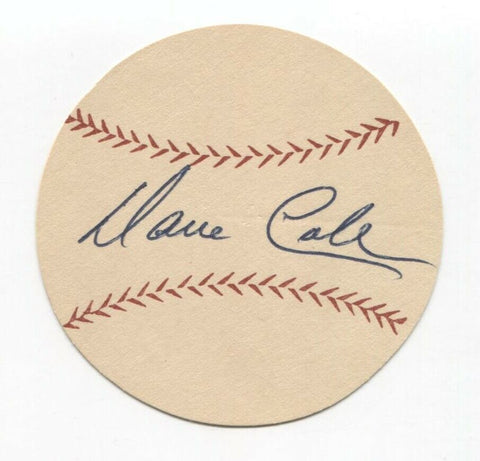 Dave Cole Signed Paper Baseball Autographed Signature Milwaukee Braves