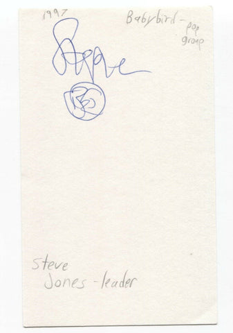 Babybird - Stephen Jones Signed 3x5 Index Card Autographed Signature Steve Band
