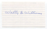 Walter "Buddy" Williams Signed 3x5 Index Card Autograph Baseball Newark Eagles