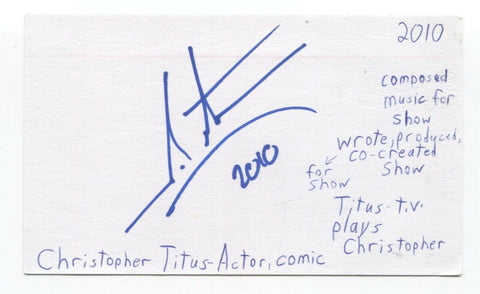 Christopher Titus Signed 3x5 Index Card Autographed Signature Actor Comedian