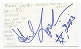Howard Lapides Signed 3x5 Index Card Autographed Signature Producer Manager