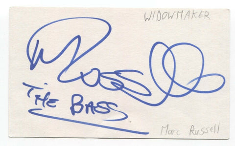 Widowmaker - Marc Russell Signed 3x5 Index Card Autographed Signature