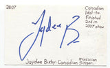 Jaydee Bixby Signed 3x5 Index Card Autographed Signature Country Singer