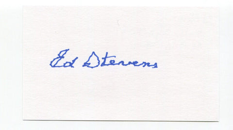 Ed Stevens Signed 3x5 Index Card Autographed Baseball Brooklyn Dodgers