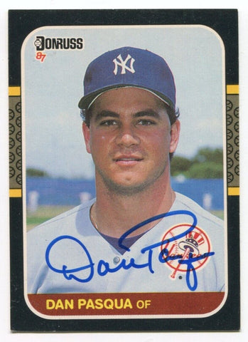 1987 Donruss Dan Pasqua Signed Card Baseball MLB Autographed Auto #474