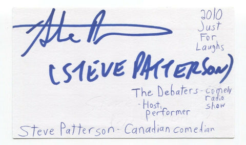 Steve Patterson Signed Index 3x5 Card Autographed Signature Comedian Actor