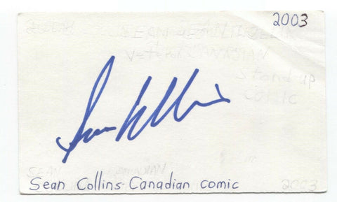 Sean Collins Signed 3x5 Index Card Autographed Signature Actor Comedian