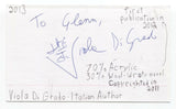 Viola Di Grado Signed 3x5 Index Card Autographed Signature Writer Author 