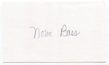 Norm Bass 3x5 Index Card Autographed Signature Kansas City Athletics MLB