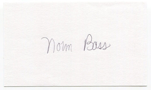 Norm Bass 3x5 Index Card Autographed Signature Kansas City Athletics MLB