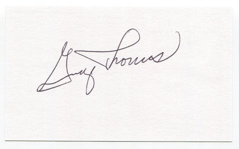 George Thomas Signed 3x5 Index Card Autograph Football NFL 1957 Detroit Tigers