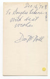 Don McNeill Signed 3x5 Index Card Autographed Signature Tennis HOF Hall of Fame