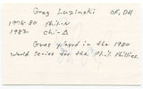 Greg Luzinski Signed 3x5 Index Card Autographed MLB 1970 Philadelphia Phillies