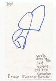 Bruce Sweeney Signed 3x5 Index Card Autographed Signature Film Director
