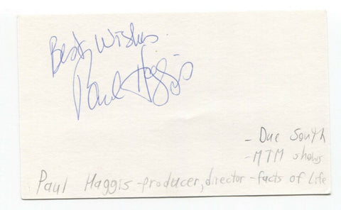 Paul Haggis Signed 3x5 Index Card Autographed Directer Million Dollar Baby Crash