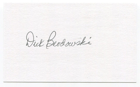 Dick Brodowski Signed 3x5 Index Card Autographed MLB Baseball Boston Red Sox