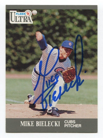 1991 Fleer Ultra Mike Bielecki Signed Card Baseball Autographed #57