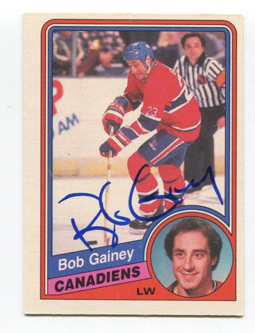 1984 O-Pee-Chee Bob Gainey Signed Card Hockey NHL AUTO #261 Montreal Canadians