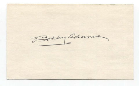 Bobby Adams Signed 3x5 Index Card Baseball Autographed Signature