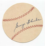 George Shuba Signed Paper Baseball Autographed Signature Brooklyn Dodgers