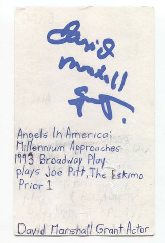 David Marshall Grant Signed 3x5 Index Card Autographed Actor