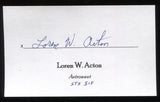 Loren Acton Signed 3x5 Index Card Signature Autographed NASA Astronaut Space