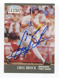 1991 Fleer Ultra Greg Brock Signed Card MLB Baseball Autographed AUTO #172