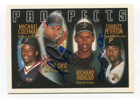 1996 Topps Jacob Cruz Signed Card Baseball MLB Autographed AUTO #438