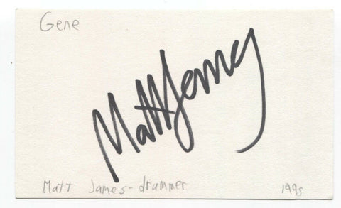 Gene - Matt James Signed 3x5 Index Card Autographed Signature Band Drummer
