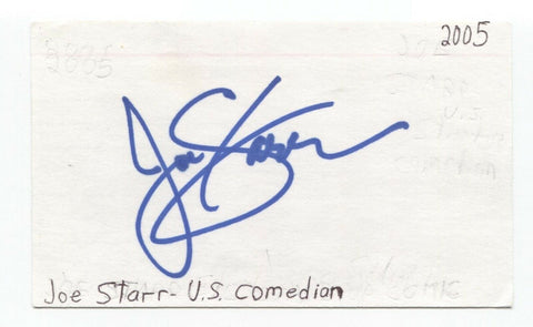 Joe Starr Signed 3x5 Index Card Autographed Signature Comedian Comic Actor