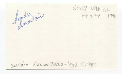 Gogh Van Go - Sandra Luciantonio Signed 3x5 Index Card Autographed Signature