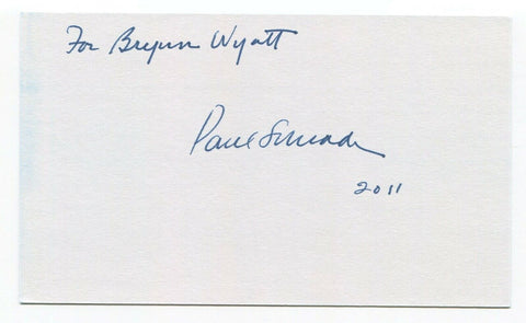 Paul Schrade Signed 3x5 Index Card Autograph RFK Assassination Related