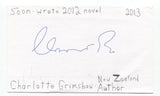 Charlotte Grimshaw Signed 3x5 Index Card Autographed Signature Author Writer