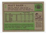 1984 Topps Matt Bahr Signed Card Football Autographed #48