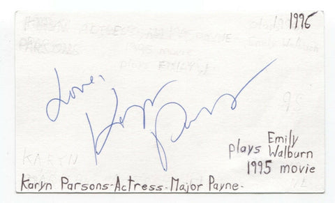 Karyn Parsons Signed 3x5 Index Card Autograph Signature Actress Fresh Prince