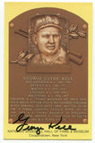 George Kell Signed Gold HOF Plaque Baseball Hall of Fame Autographed Postcard