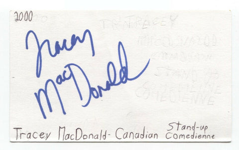 Tracey MacDonald Signed Index 3x5 Card Autographed Signature Actress Comedian