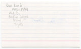 Don Lund Signed 3x5 Index Card Autographed Baseball MLB 1945 Brooklyn Dodgers