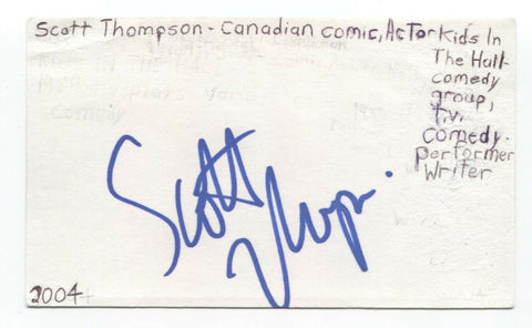 Scott Thompson Signed 3x5 Index Card Autograph Signature Actor Comedian