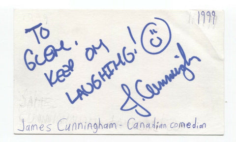 James Cunningham Signed 3x5 Index Card Autographed Signature Comedian Comic