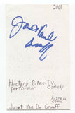 Janet van de Graaf Signed 3x5 Index Card Autographed Signature Actress Comedian