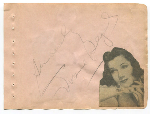 Vivienne Segal Signed Album Page 1940's Autographed Signature Actress