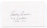 Bobby Brown Signed 3x5 Index Card Autographed Baseball MLB New York Yankees