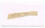 Whitey Moore Signed Cut Index Card Autographed Baseball MLB 1940 World Series