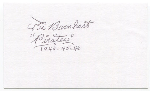 Vic Barnhart Signed 3x5 Index Card Autographed Signature Pittsburgh Pirates MLB