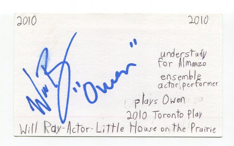 Will Ray Signed 3x5 Index Card Autographed Actor Broadway