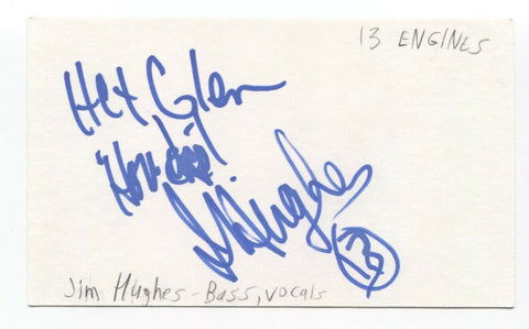 13 Engines - Jim Hughes Signed 3x5 Index Card Autographed Signature