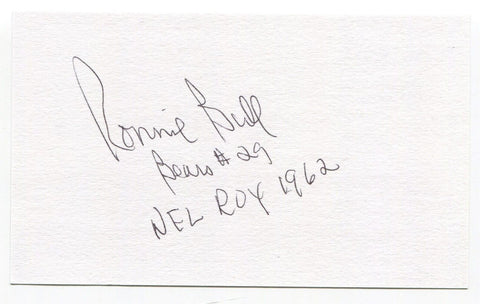 Ronnie Bull Signed 3x5 Index Card Autograph NFL Football 1963 Chicago Bears ROY