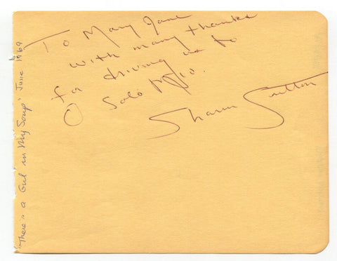 Sharon Sutton Signed Vintage Album Page Autographed Actress